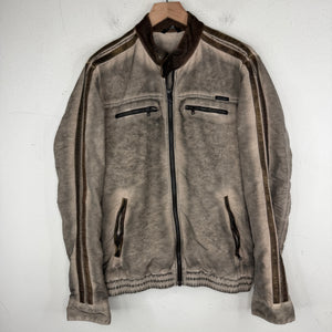 Dolce Gabanna Leather Trim Nylon Racing Jacket