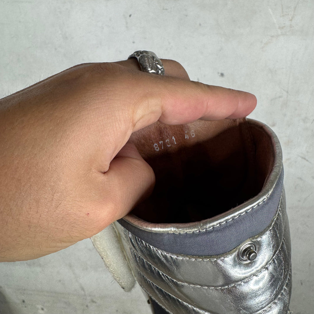 Allesandro Dellacqua Silver Strapped High Sneakers