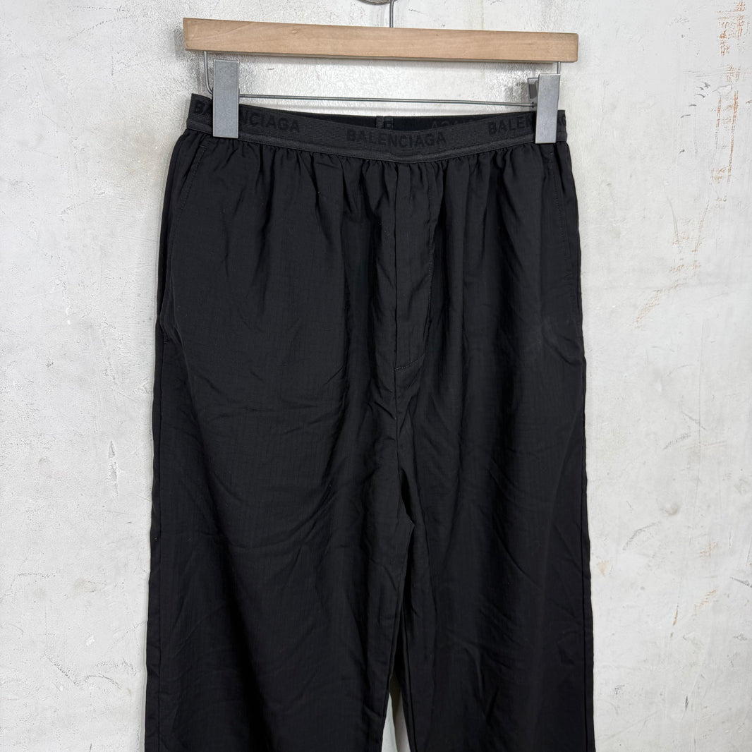 Balenciaga Logo Waistband Ripstop Pants