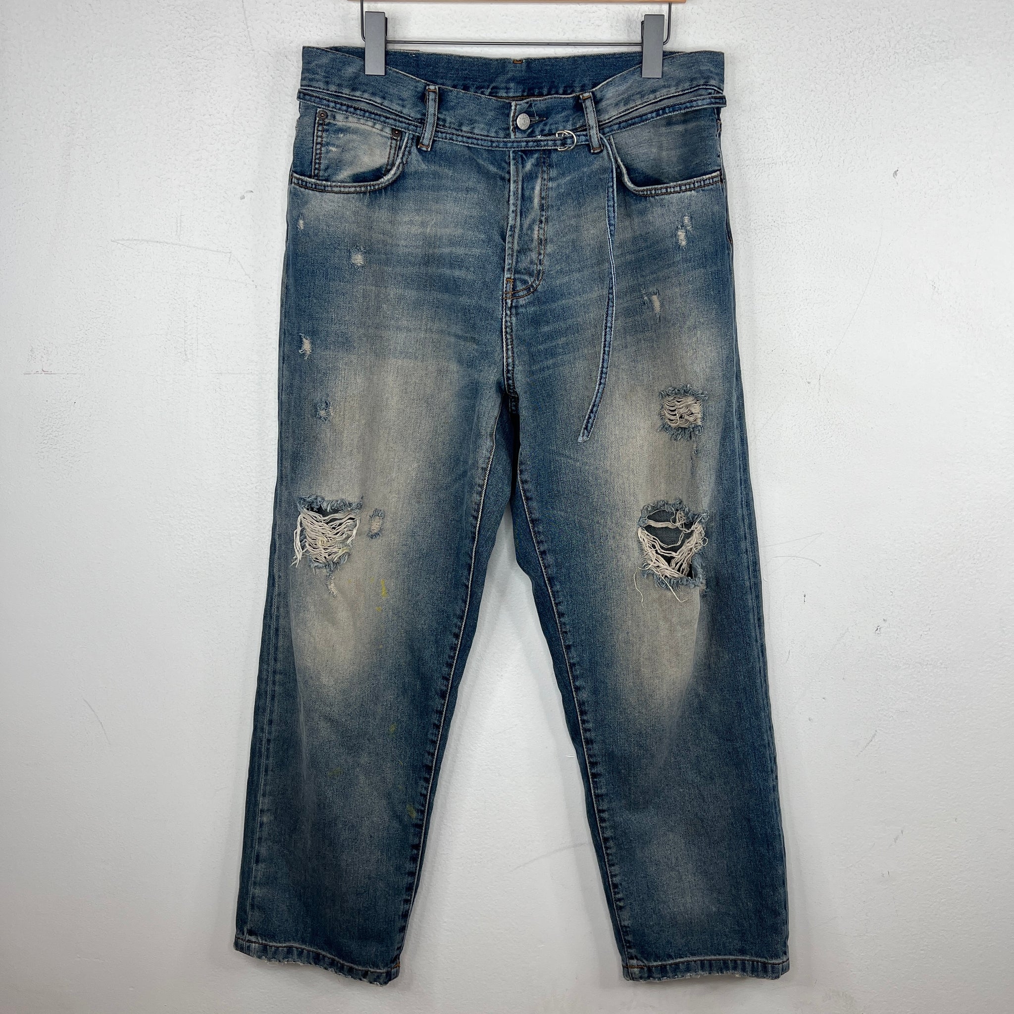Acne Studios 1991 Toj Detroit Distressed Belted Jeans