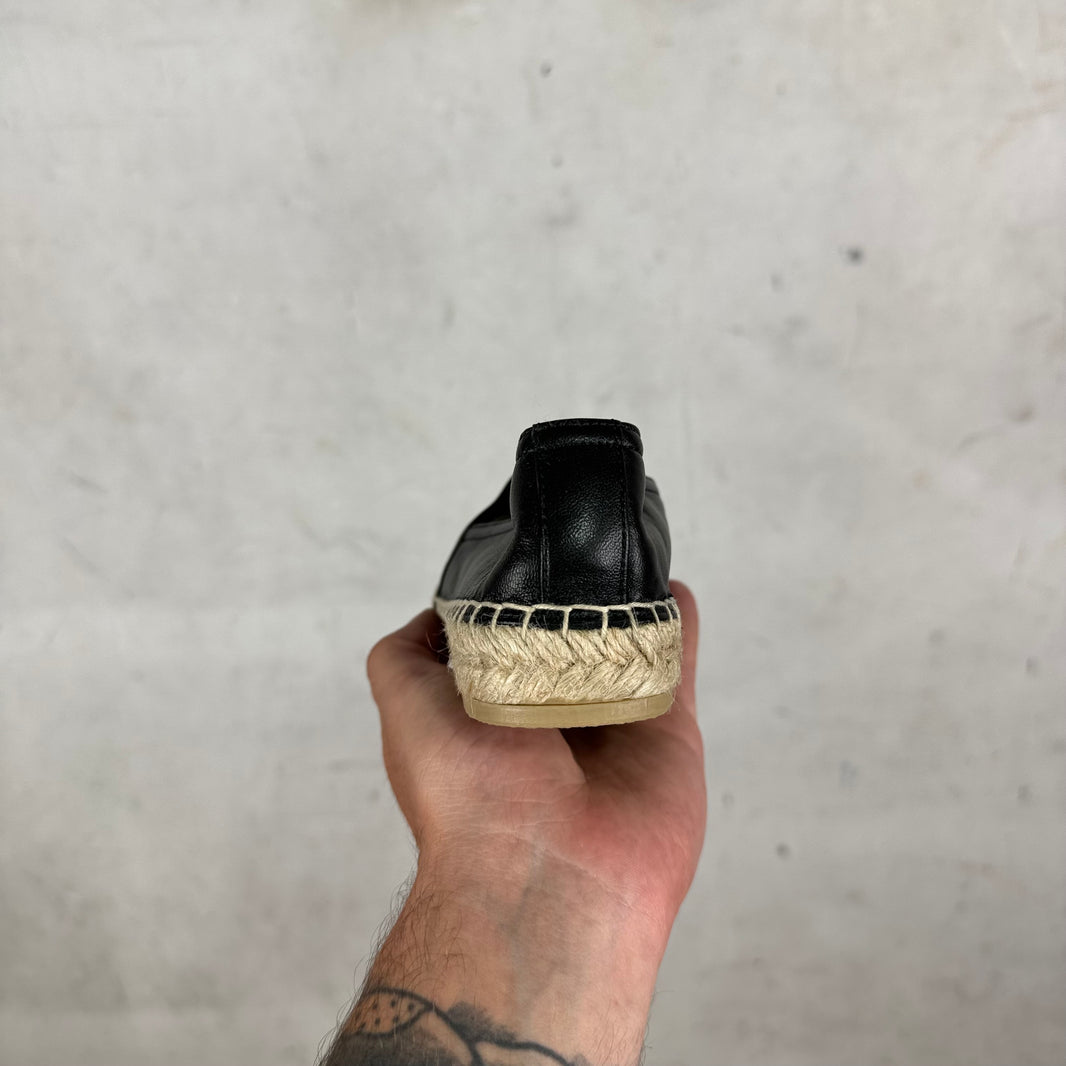 Saint Laurent Leather Logo Espadrilles