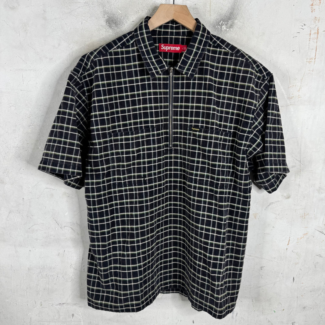 Supreme Corduroy Plaid 1/4 Zip Work Shirt