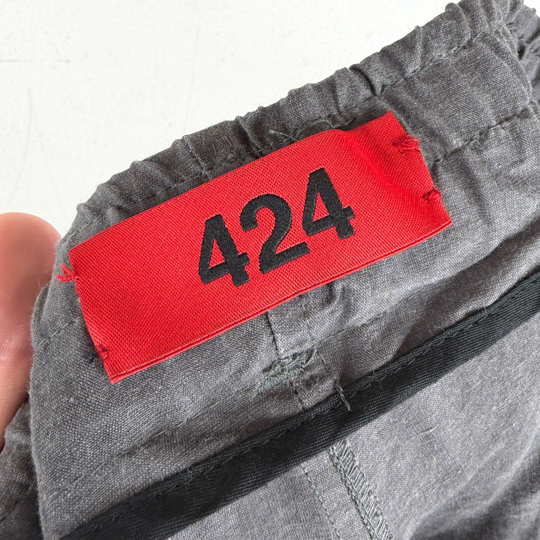 424 Gray Zipper Cargo Pants