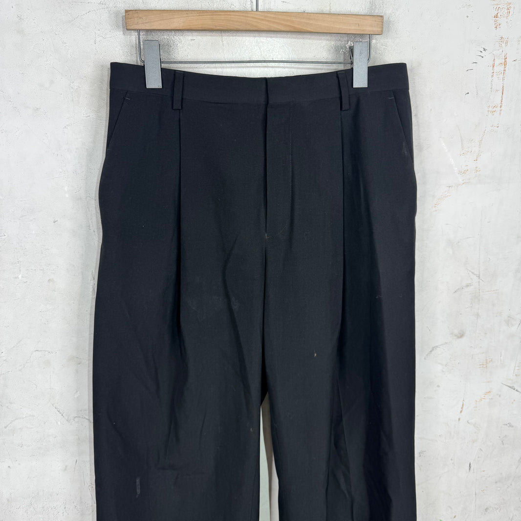 Dries Van Noten Black Wool Blend Trousers