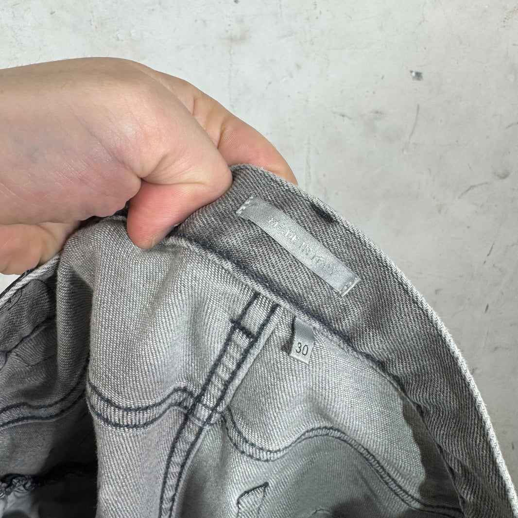 Dior Grey Distressed Quoted Slim Jeans