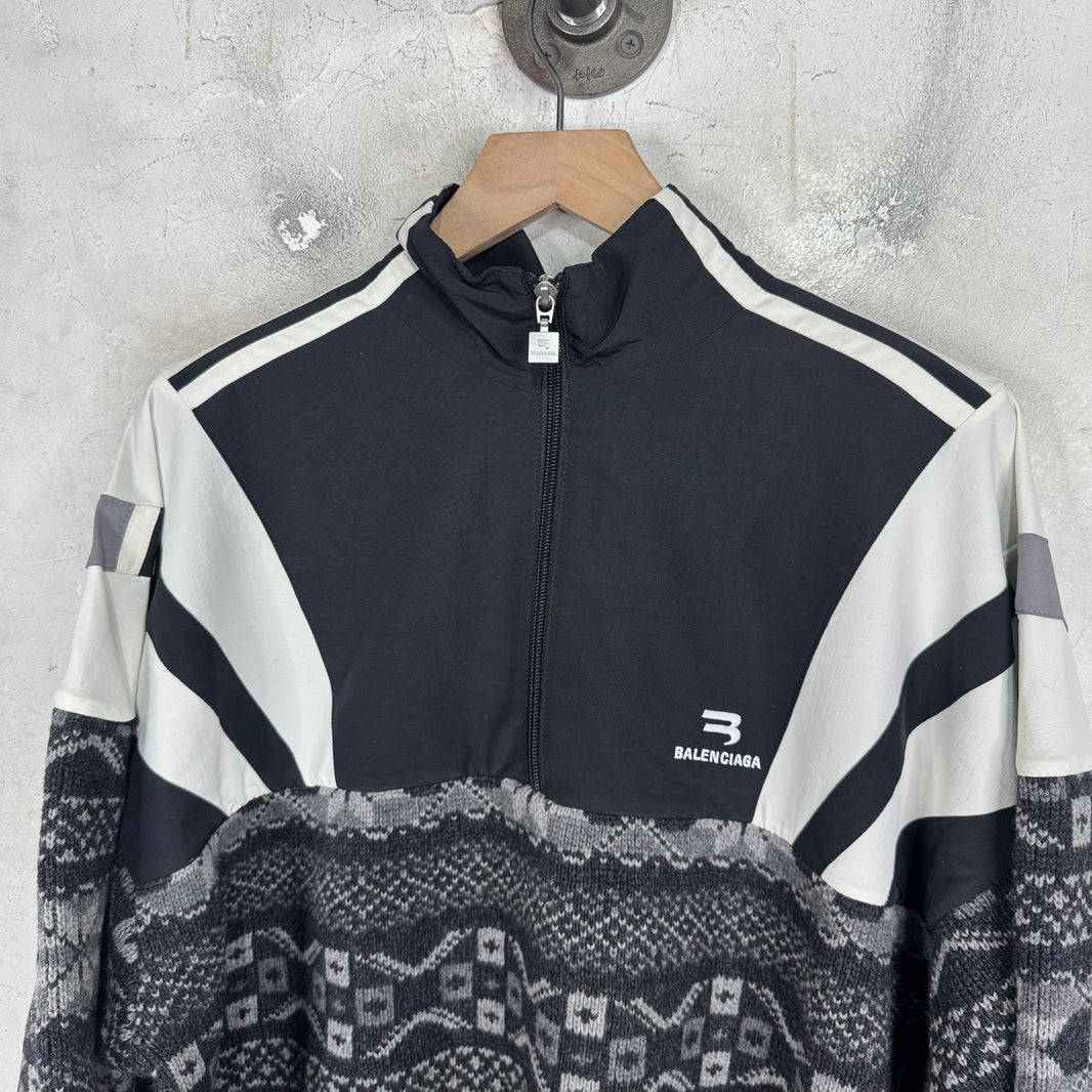 Balenciaga 1/4 Zip Hybrid Sweater Jacket