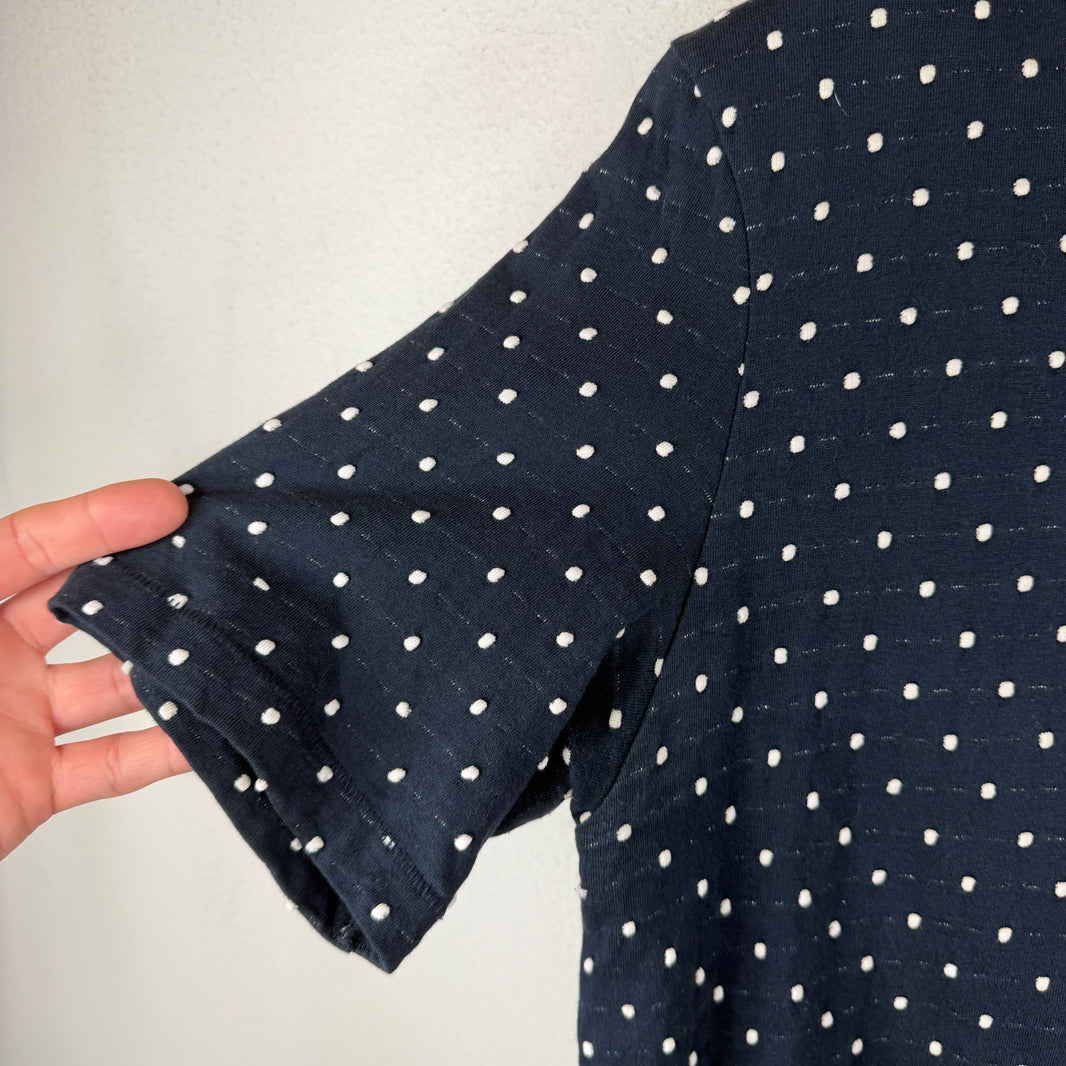 Our Legazy Navy Polka Dot Stitched T-Shirt