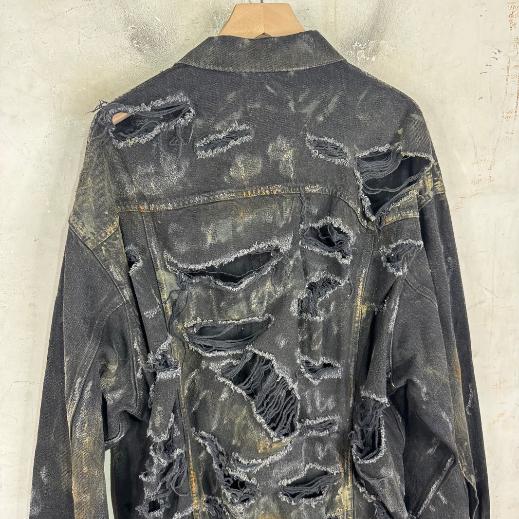 Balenciaga Mud Show Denim Trucker Jacket