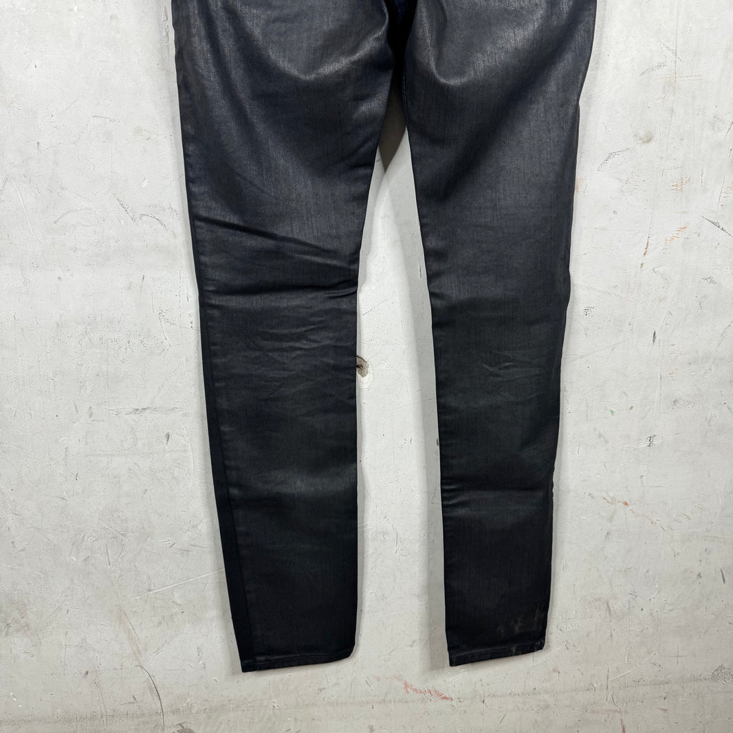 YSL Black Waxed Blue Jeans