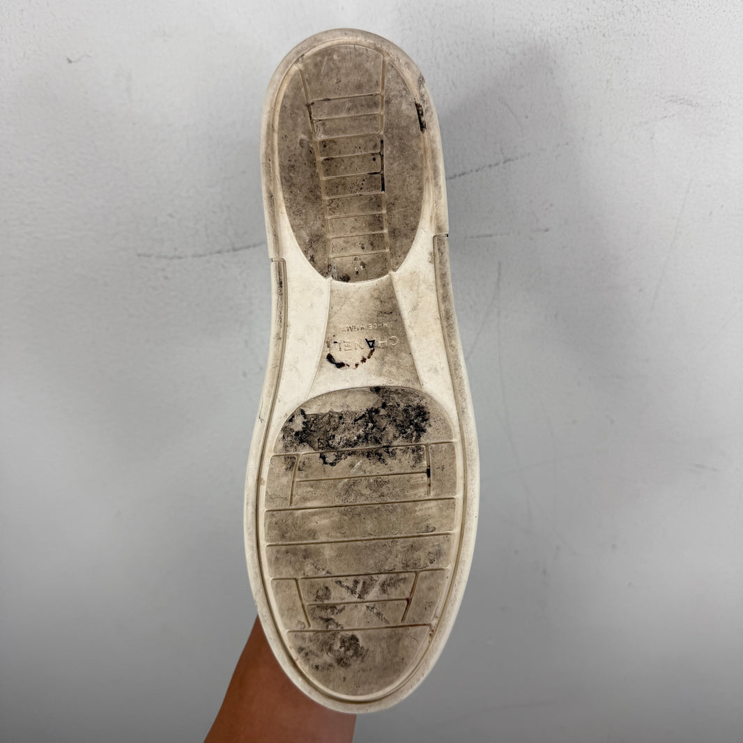 Chanel Croc Leather Embossed Sneakers