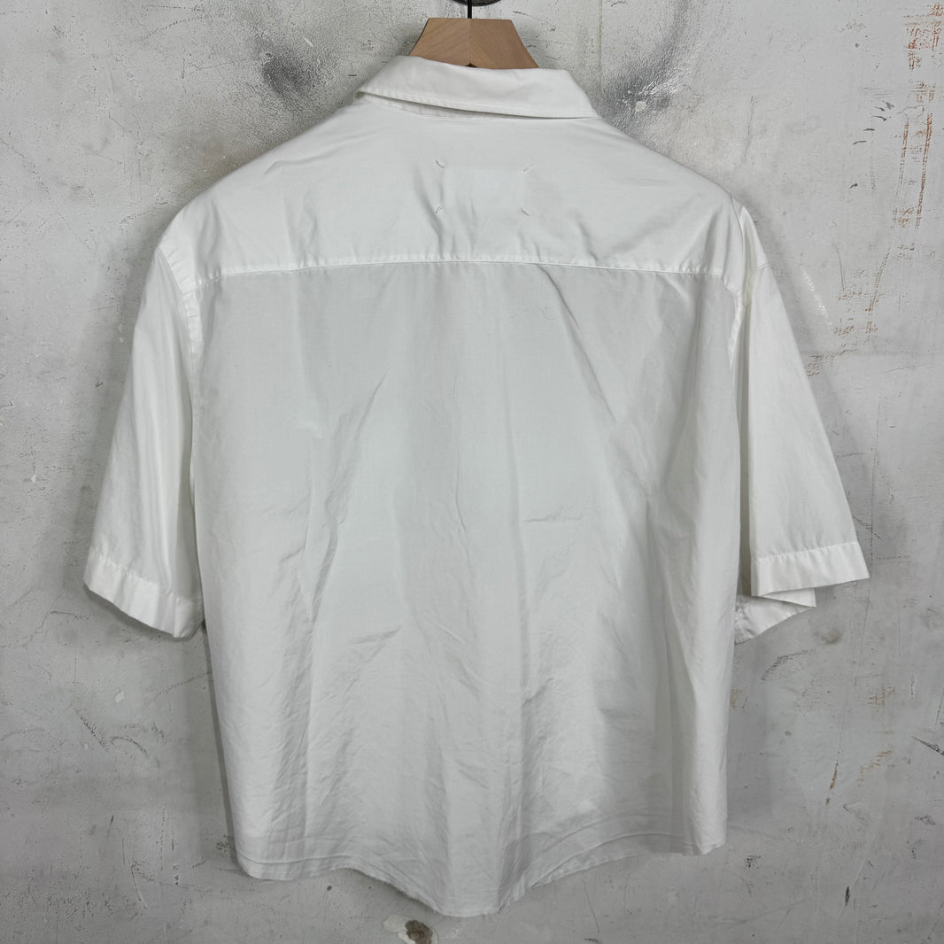 Margiela Cropped White Button-Up Shirt