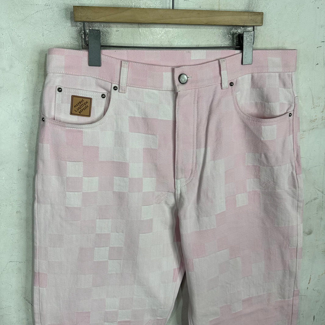 Louis Vuitton Pink Damier Loose Jeans