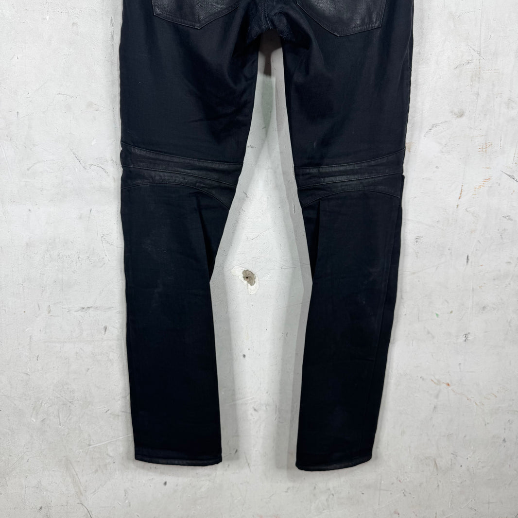 Balmain Waxed Biker Jeans