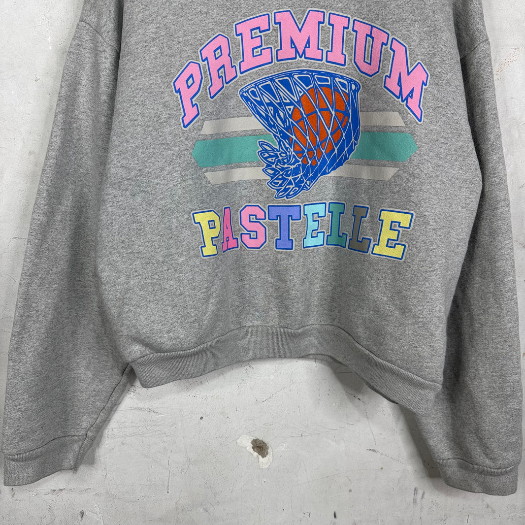 Pastelle Cropped Basketball Crewneck
