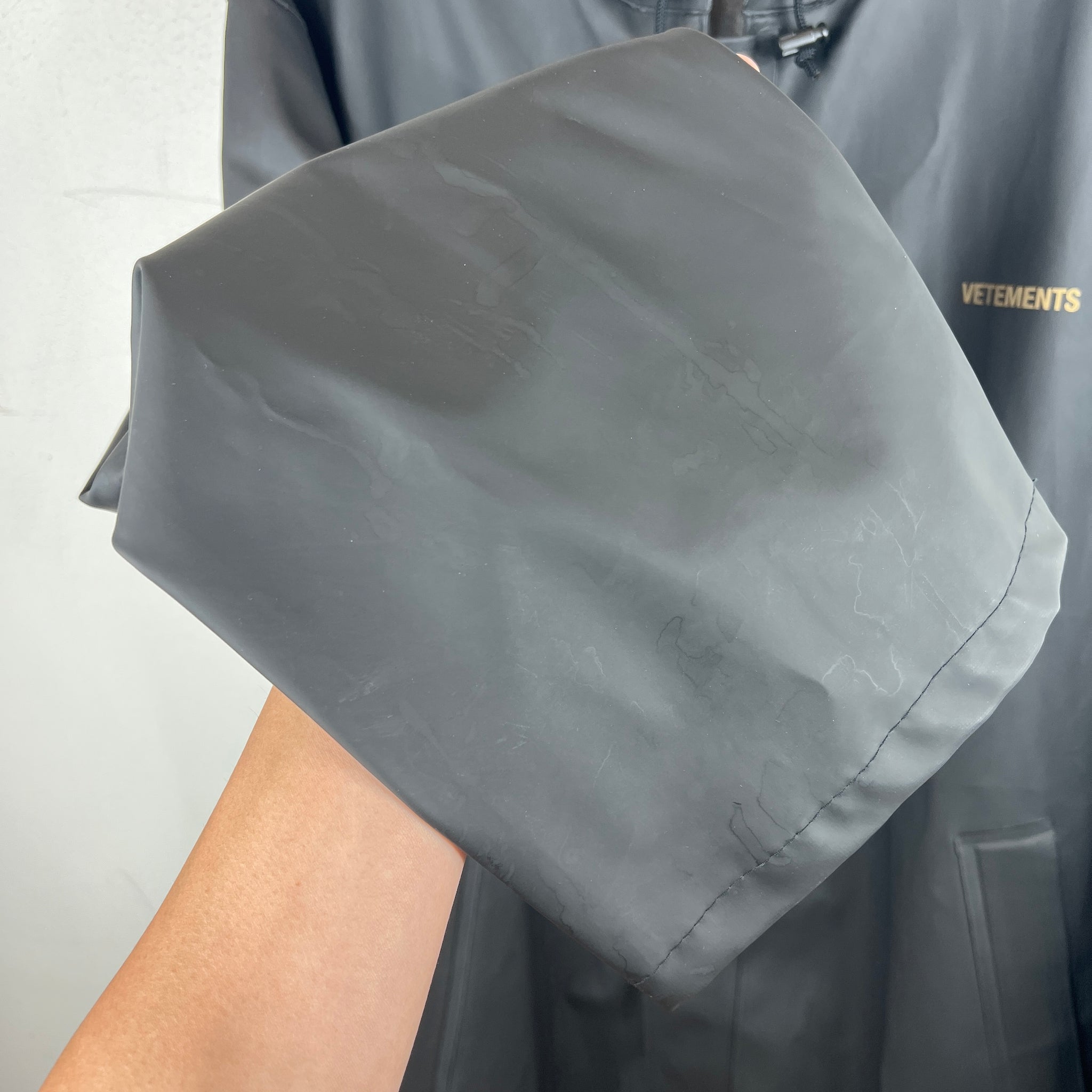 VETEMENTS Black PVC Trench Coat