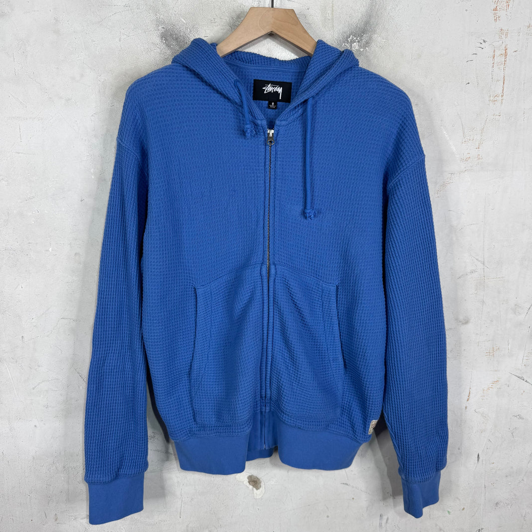 Stussy Blue Waffle Zip Hoodie