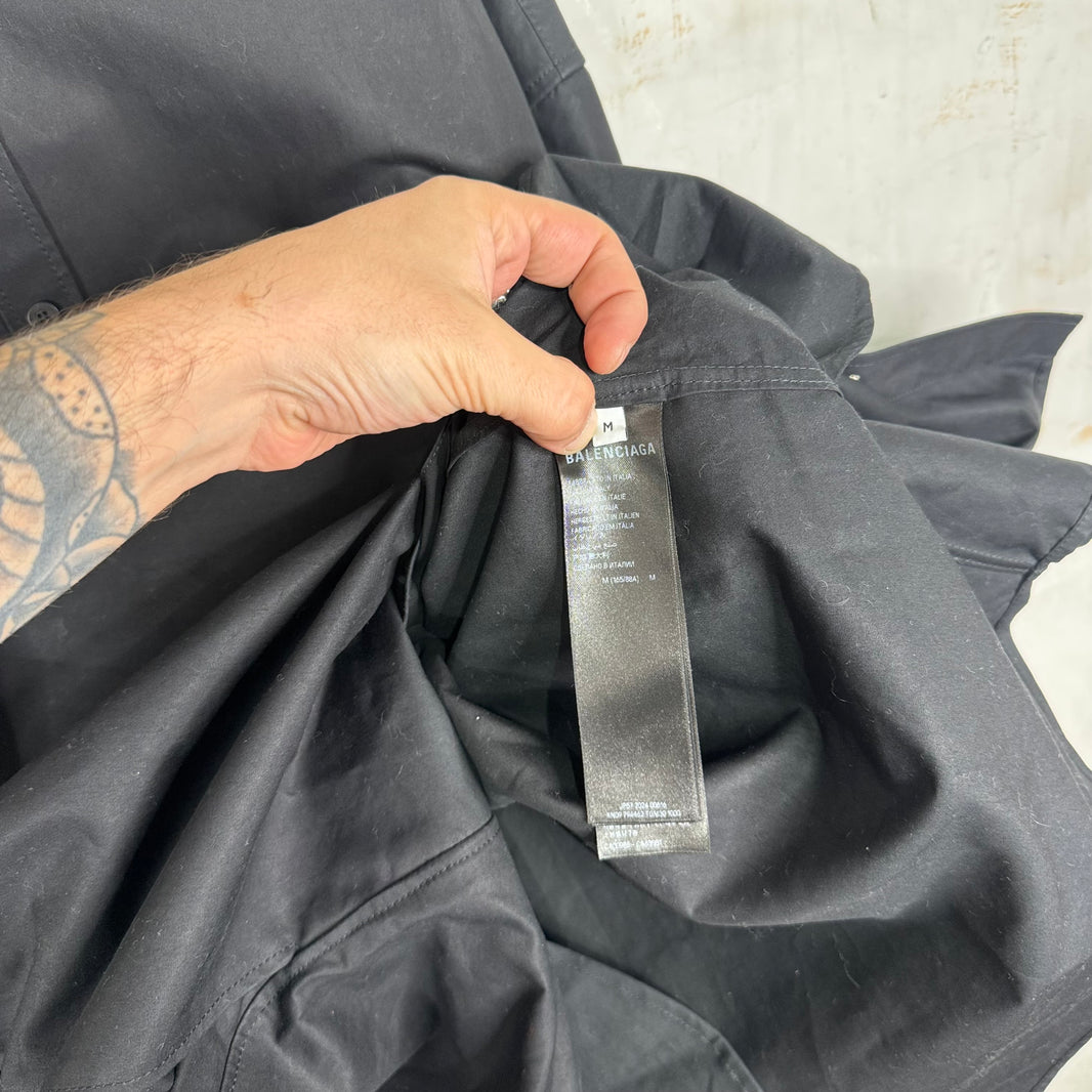 Balenciaga Black Canvas Snap Overshirt
