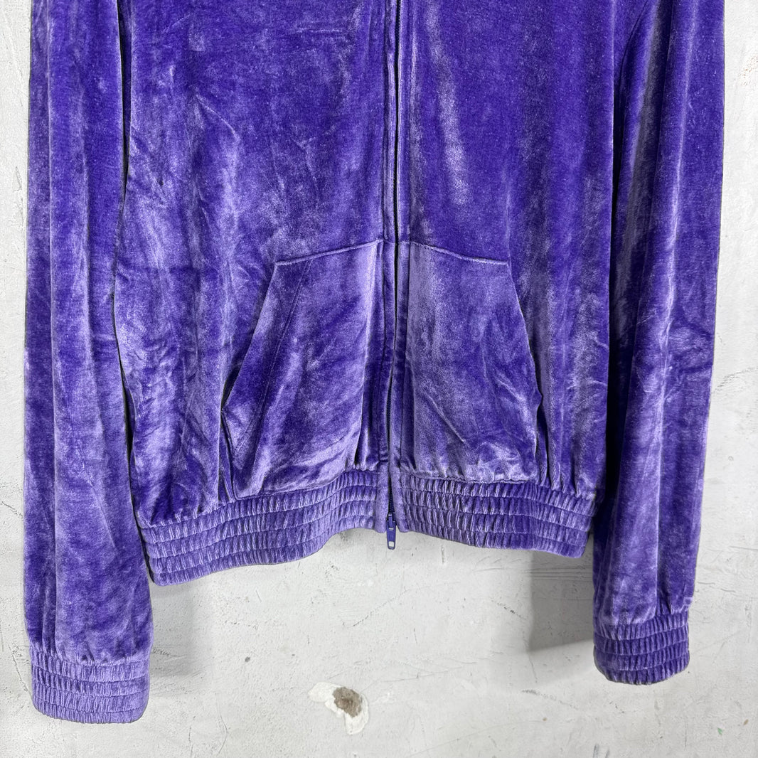 Balenciaga Purple Velour Zip Hoodie