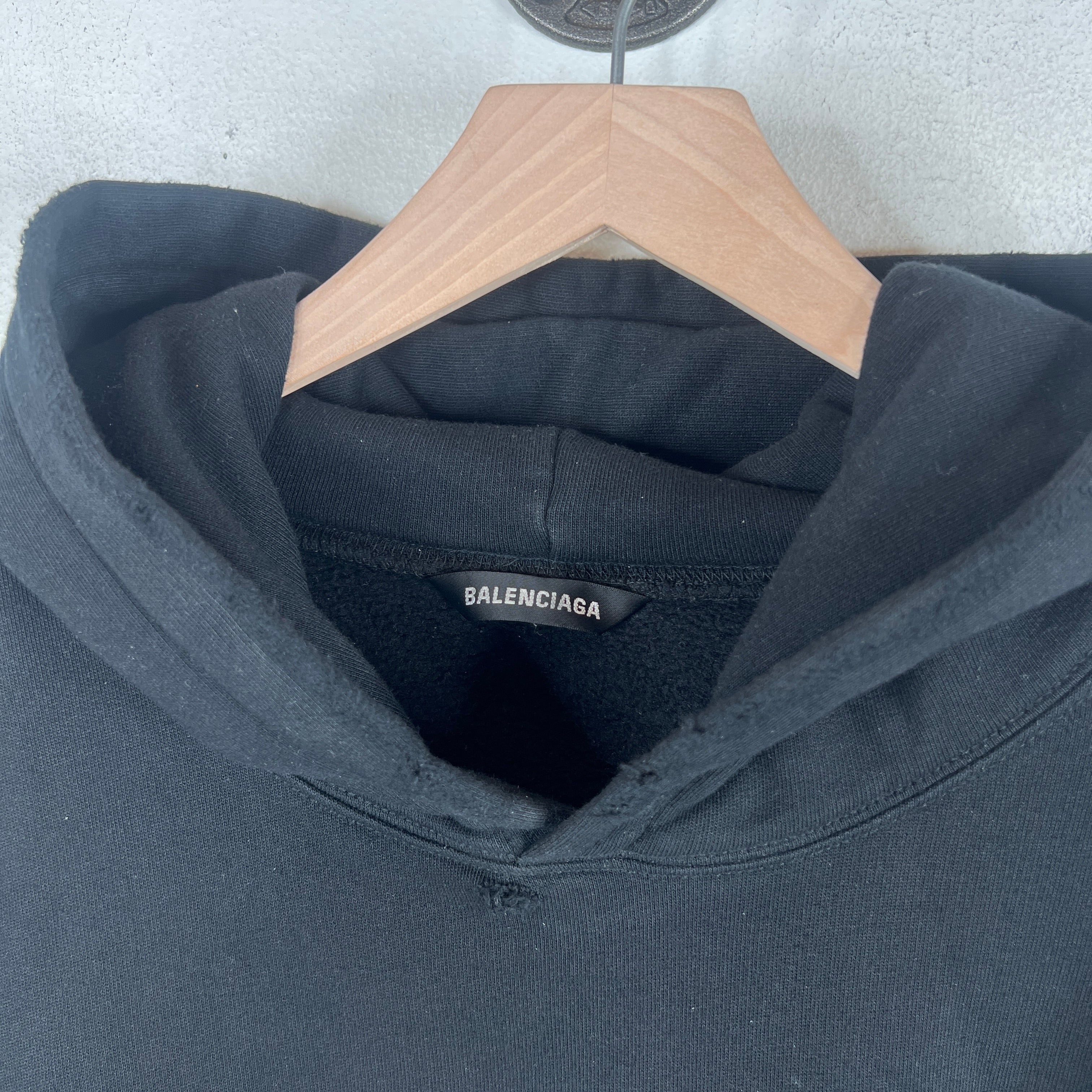 BALENCIAGA ダークグレー パーカー Sサイズ BALENCIAGA - BALENCIAGA バレンシアガ パーカー XS グレー 【古着