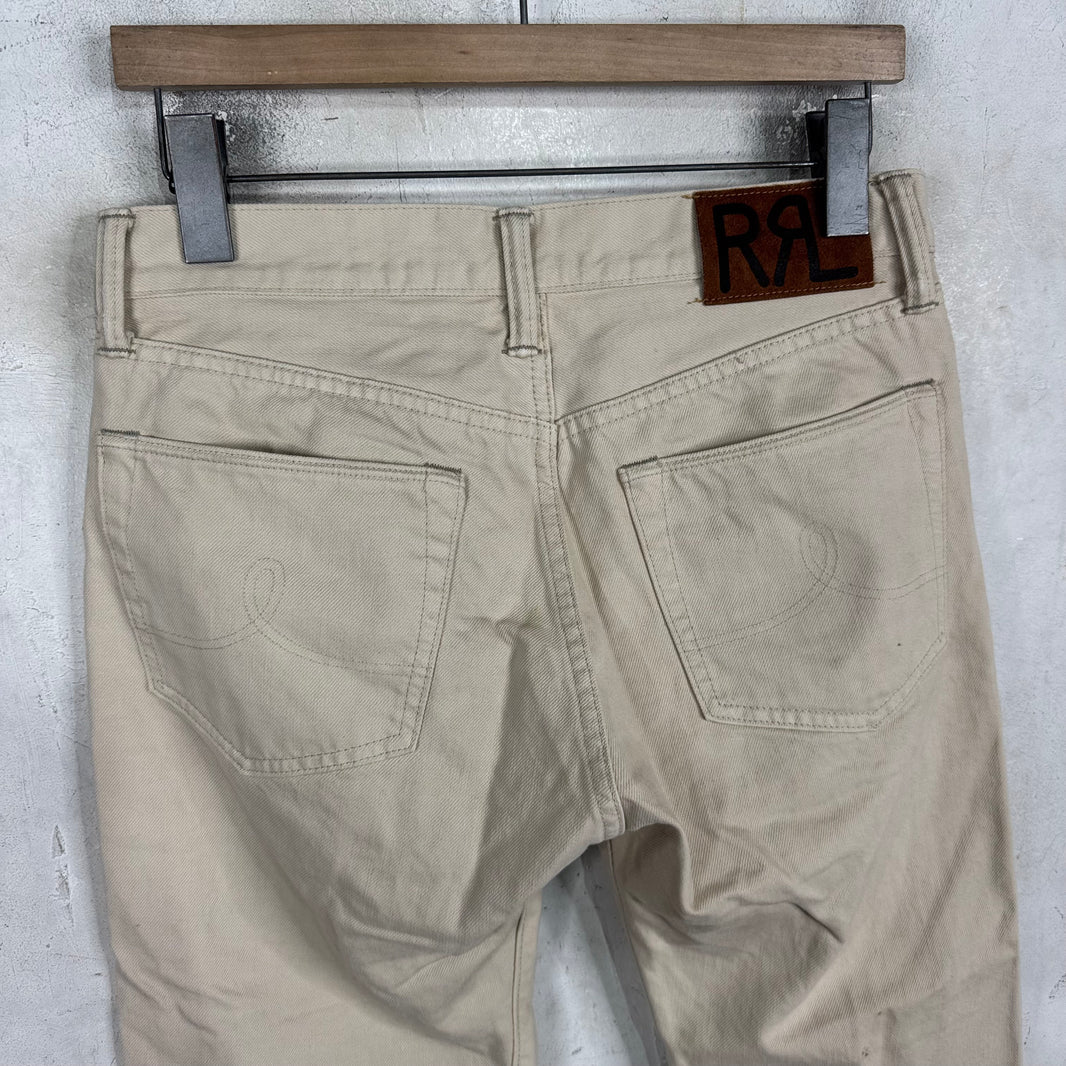 RRL Beige Straight Legged Jeans
