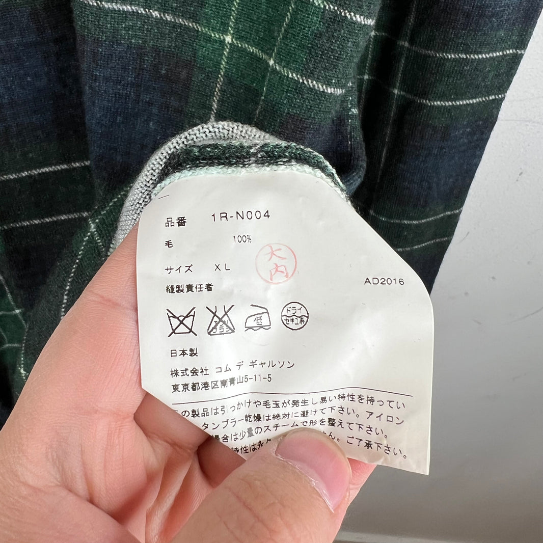 CDG BLACK Plaid Check Wool Sweater