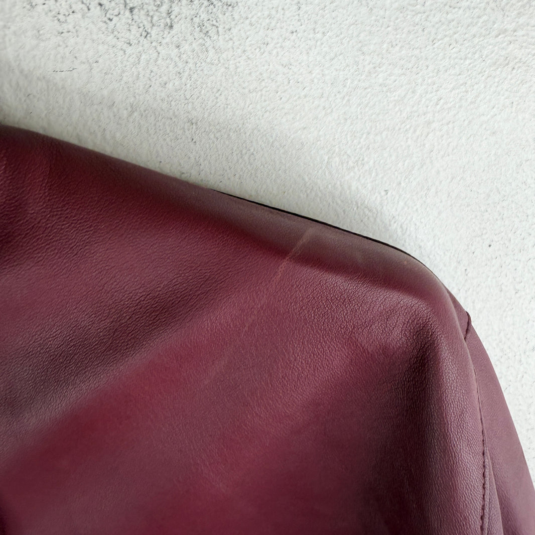 The Row Maroon Leather Shirt