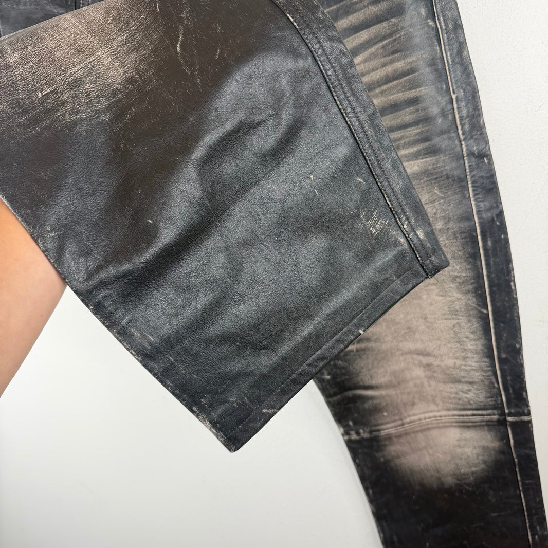 424 Distressed Leather Pants