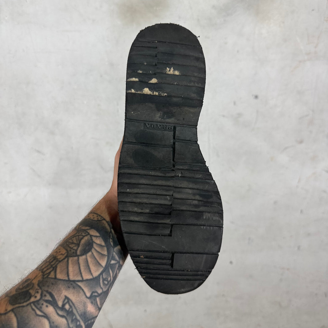 Prada Black Lace Up Boots