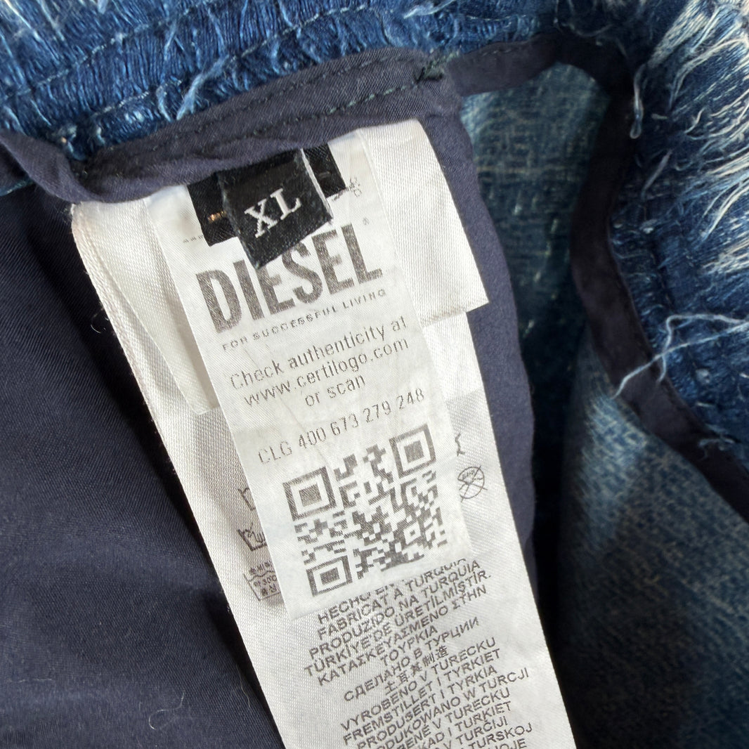 Diesel D-Marshall Frayed Denim Jeans