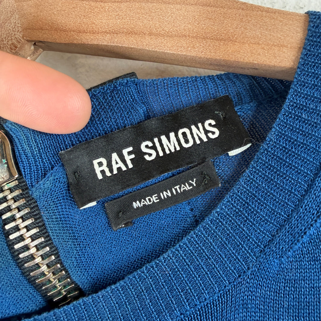 Raf Simons Blue Back Zip Detail Longsleeve T-Shirt
