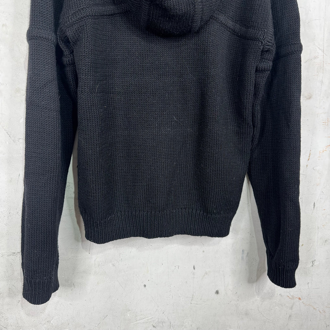 Helmut Lang Hooded Zip Up Knit Jacket