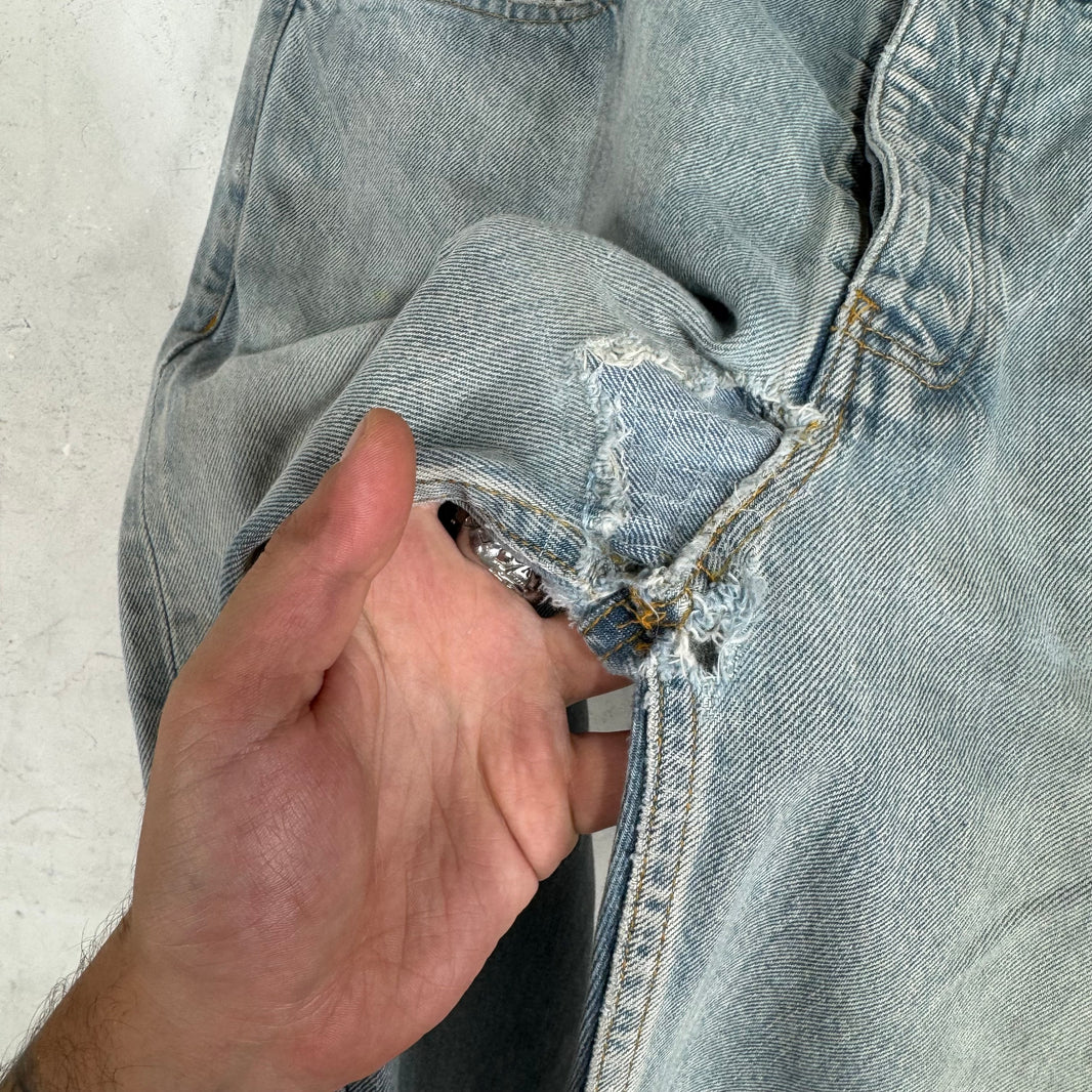 Balenciaga Smoked Muddy Wash Straight Legged Jeans