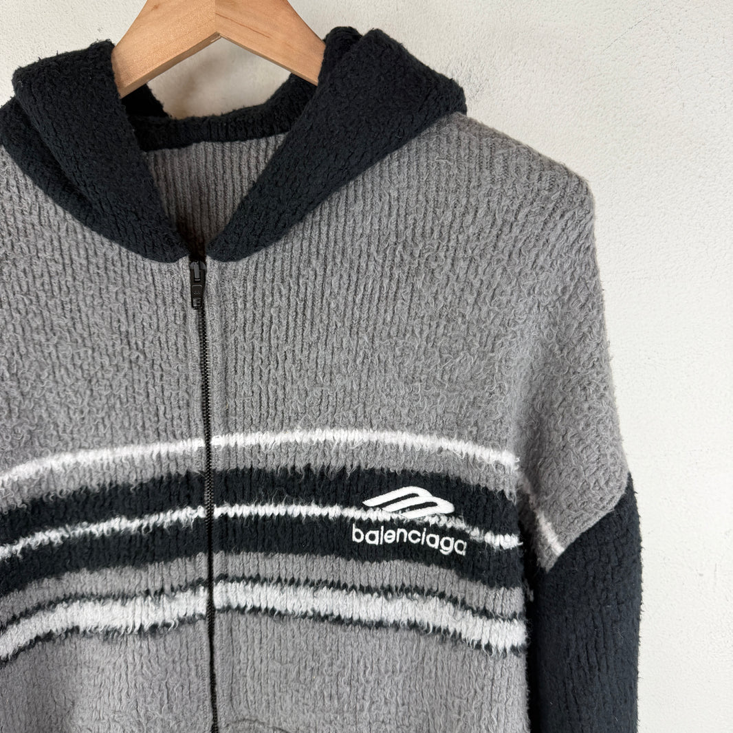 Balenciaga Sample 3B Logo Knit Hoodie