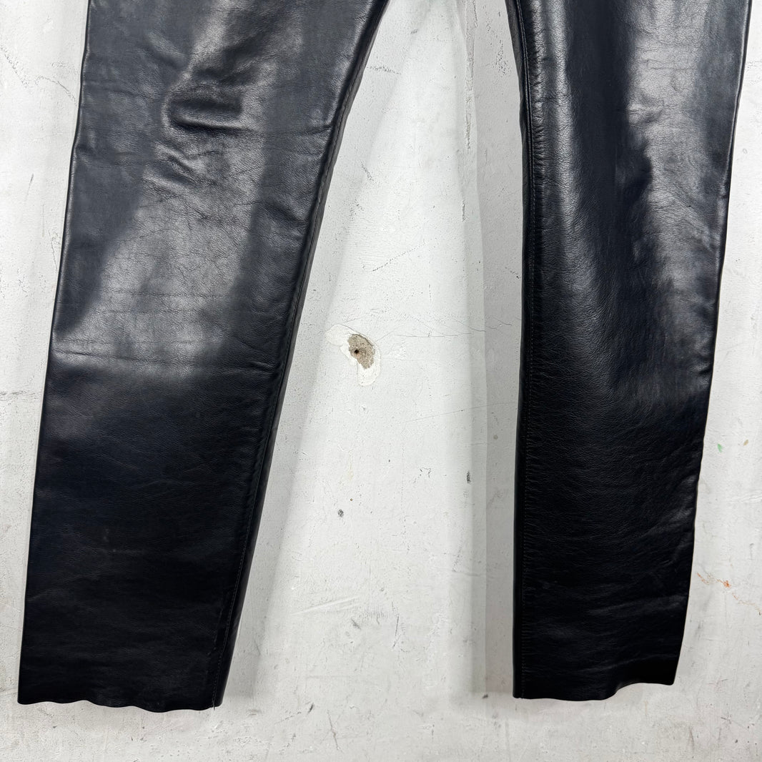 424 Leather Denim Pants