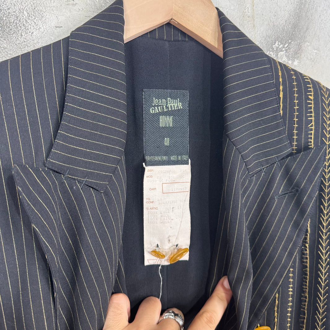 Jean Paul Gaultier Homme Pinstriped Blazer