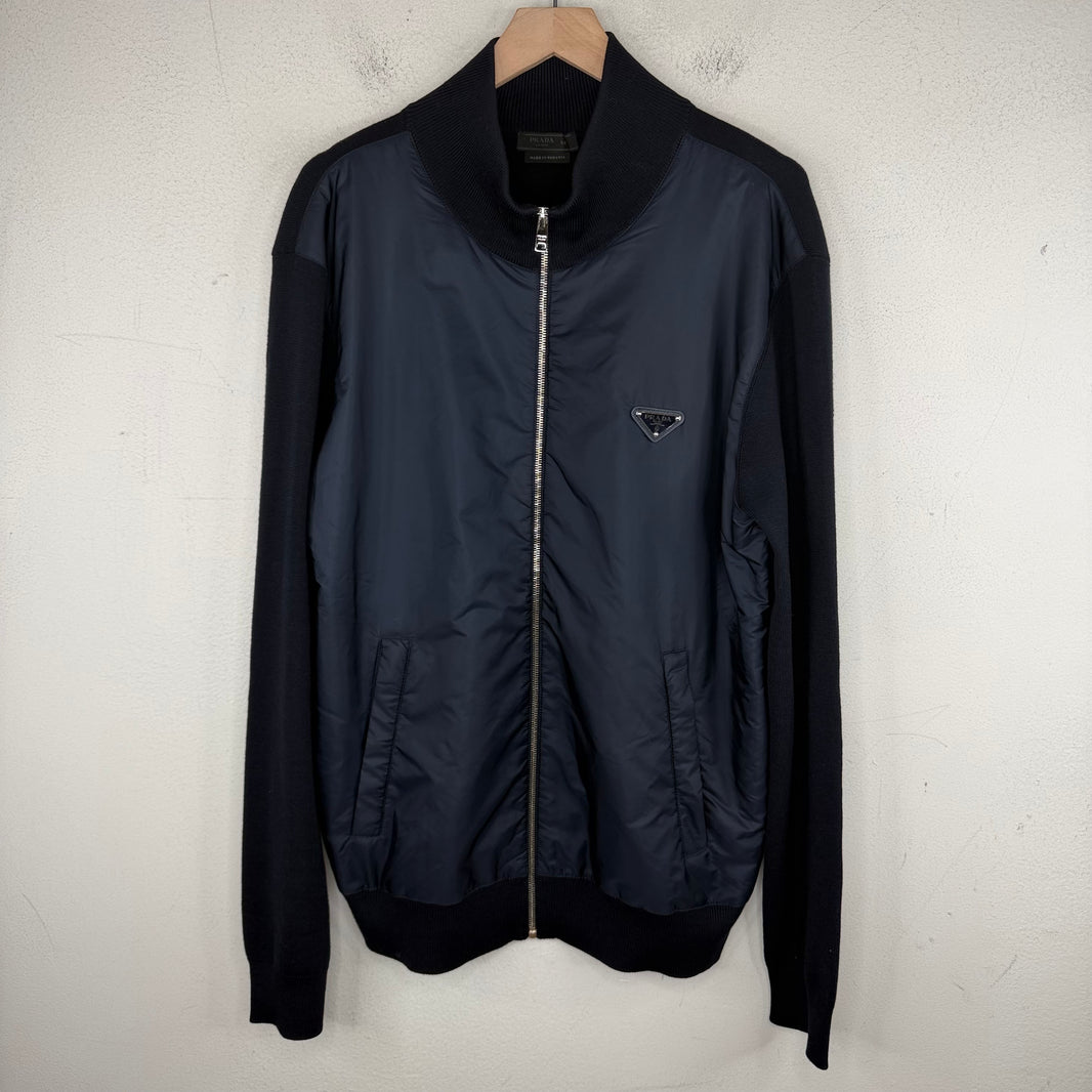 Prada Split Nylon/Wool Light Bomber Jacket