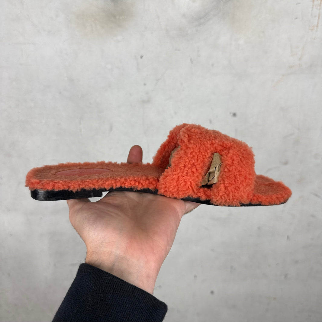 Hermes Fuzzy Oran Sandals
