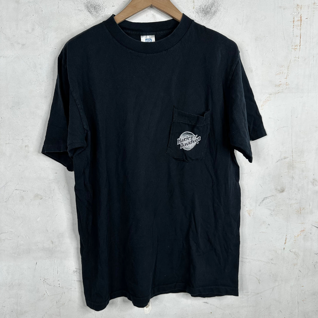 Vintage Harley Davidson Moon Pocket T-Shirt