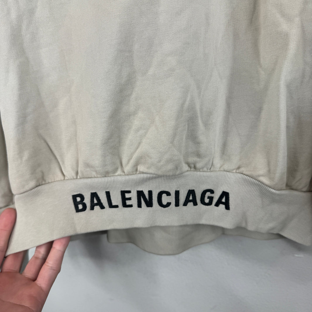 Balenciaga Waistband Embroidered Logo Hoodie