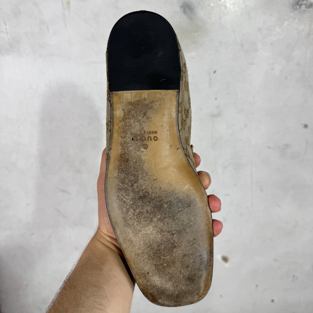 Gucci Canvas Monogram Raggazo Mules
