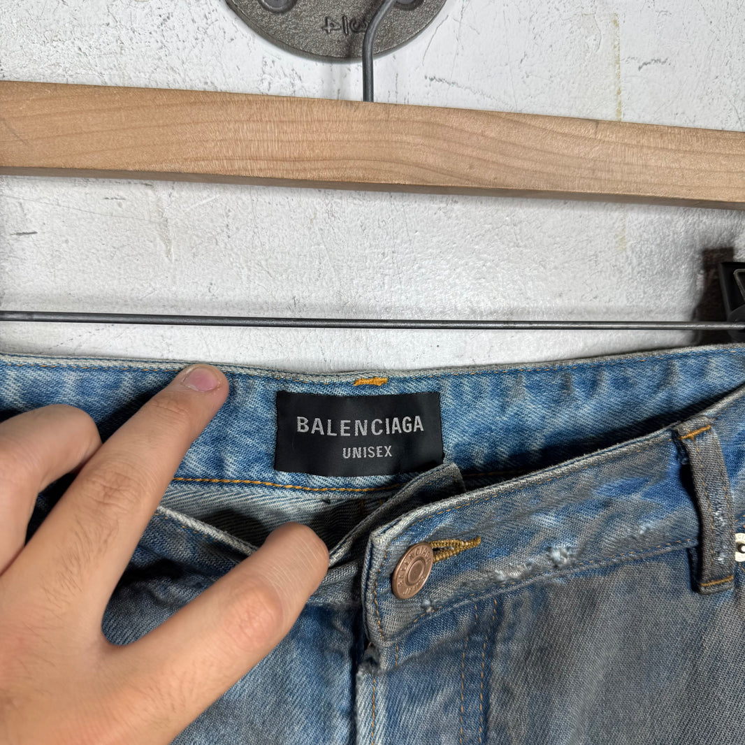 Balenciaga Distressed Mudwash Front Pocket Jeans
