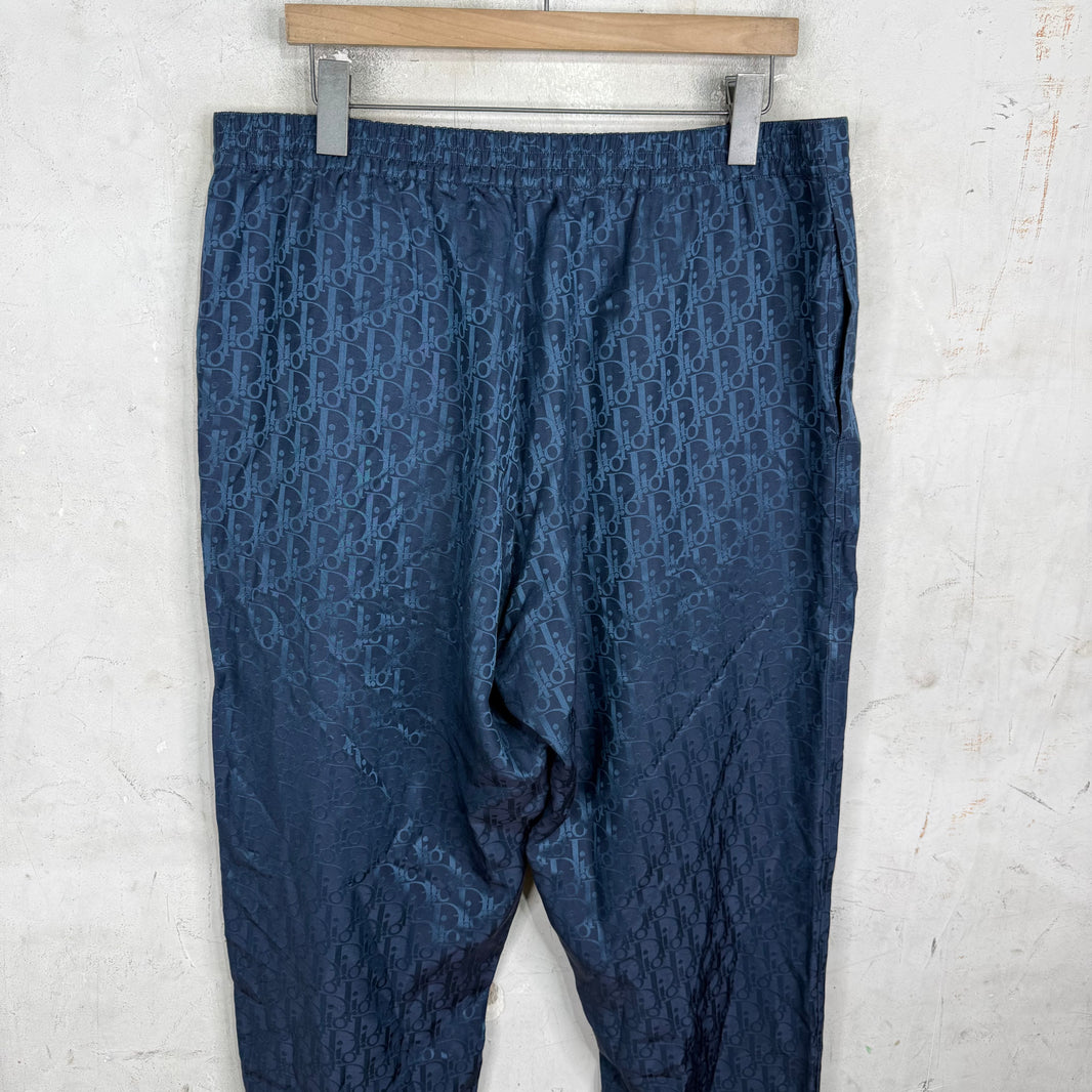 Dior Navy Silk Oblique Pants