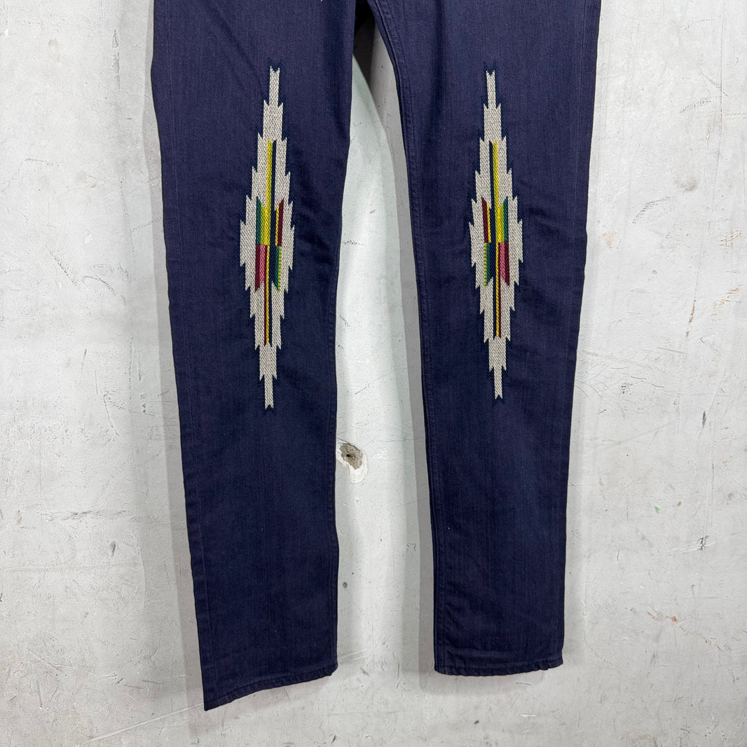 Number Nine Purple Aztec Jeans