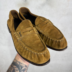 Saint Laurent Brown Le Suede Loafers
