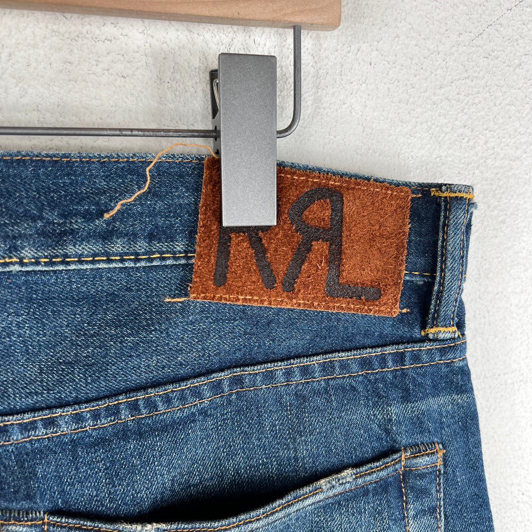 RRL Dark Wash Cut Denim Jeans