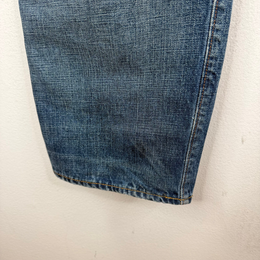 RRL Washed Selvedge Denim Straight Leg Jeans