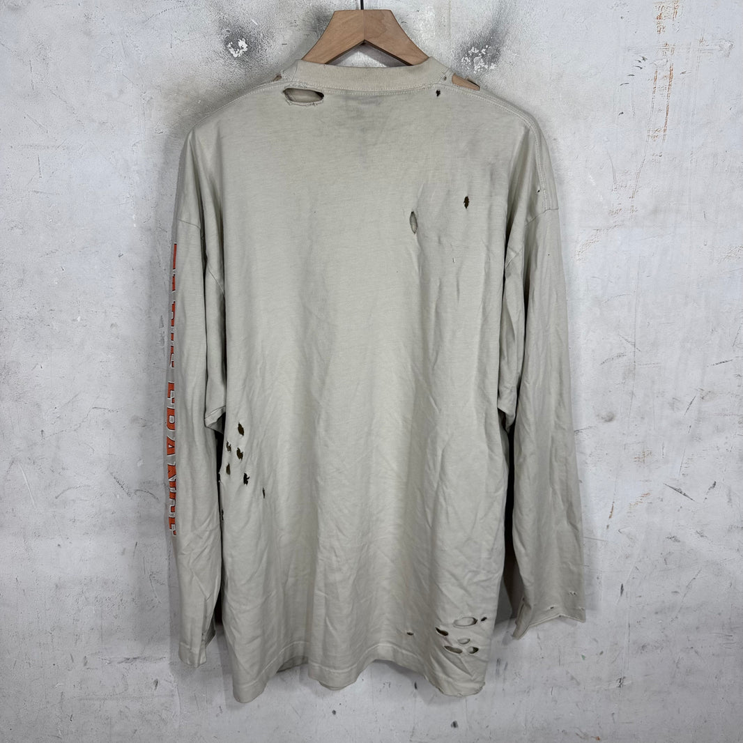 Balenciaga Beige Maison Distressed LS T-Shirt