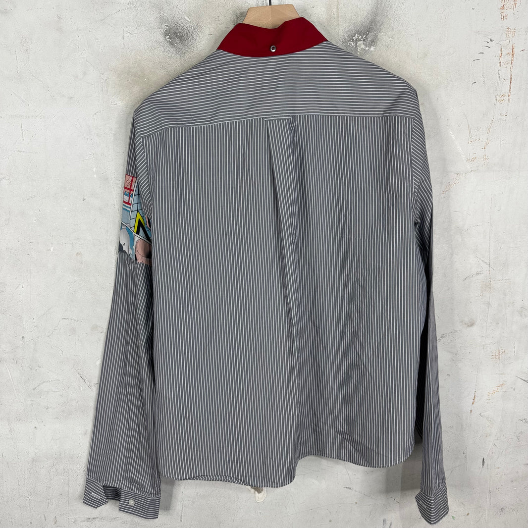 Prada Comic Patch Striped Shirt