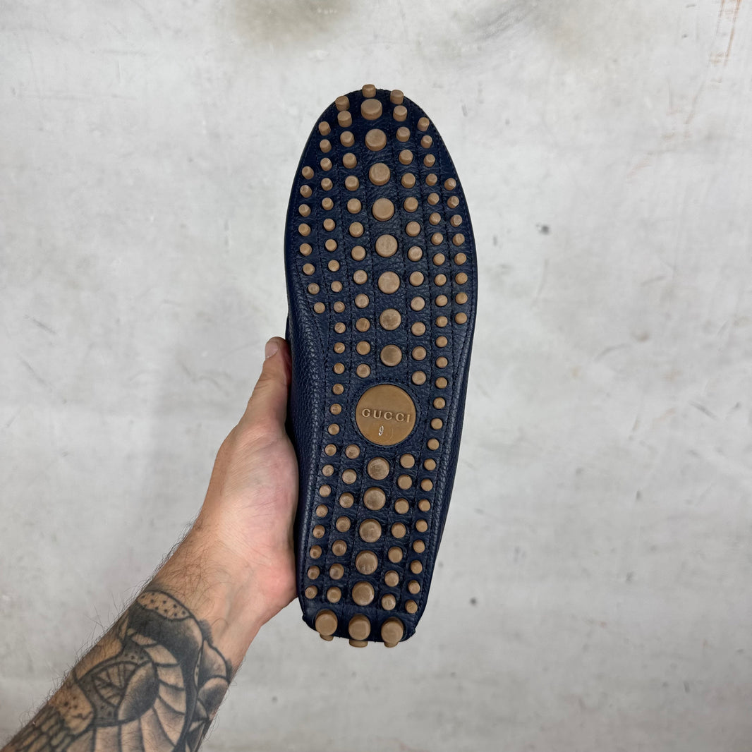 Gucci Navy Driver Flats