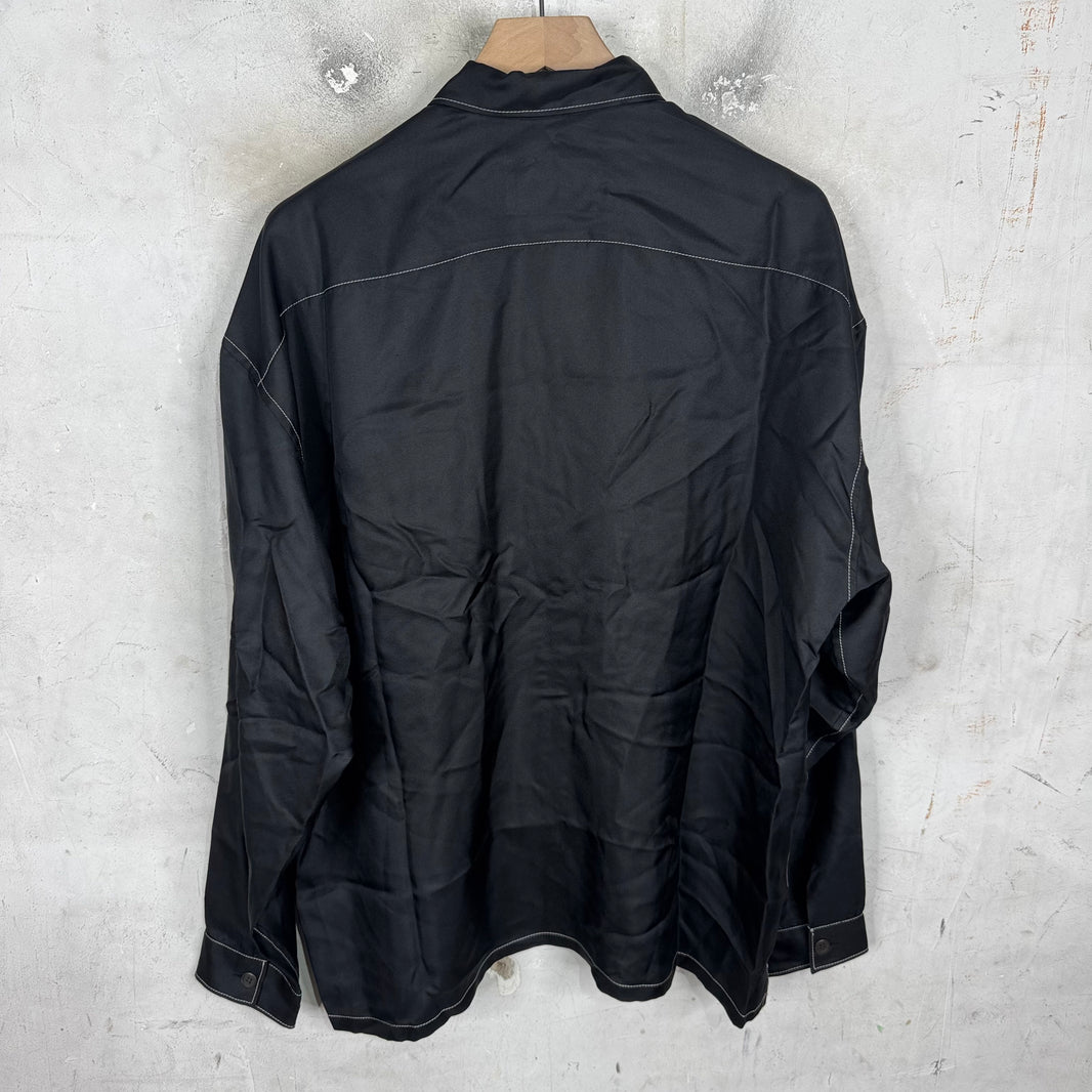 Prada Viscose Constrast Stitch Zip Shirt